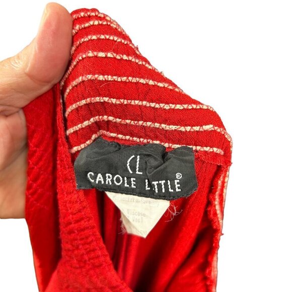 Carole Little Vintage Novelty Gauzy Red Pantsuit Size 6 - Picture 9 of 10